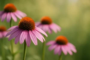 Flores de Echinacea purpurea (equinácea) en floración natural